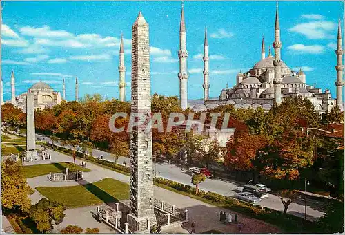 Moderne Karte Istanbul Turkey Hippodrome et la mosquee bleue