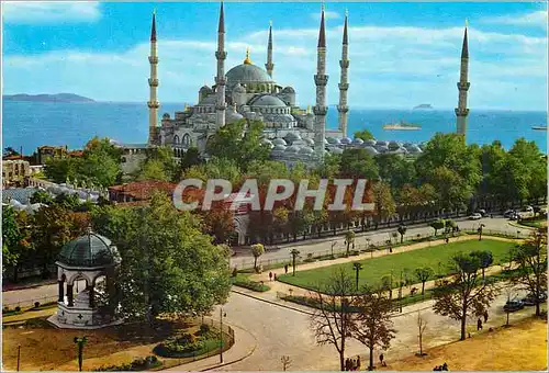 Cartes postales moderne Istanbul Turkey La Mosquee Bleue et la fontaine Guillaume II