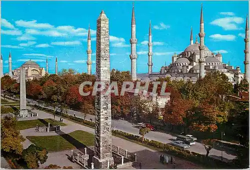 Moderne Karte Istanbul Turkey Hippodrome et la mosquee bleue