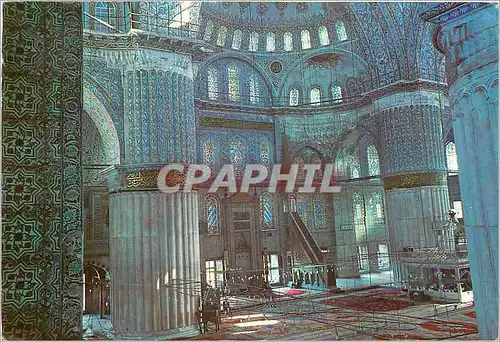 Moderne Karte Istanbul Turkey Interieure de la mosquee bleue