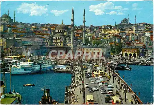 Cartes postales moderne Istanbul Turkey Le Pont de Galata et la nouvelle mosquee