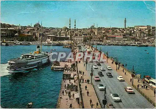 Cartes postales moderne Istanbul Turkey Le pont de Galata et la nouvelle mosqee