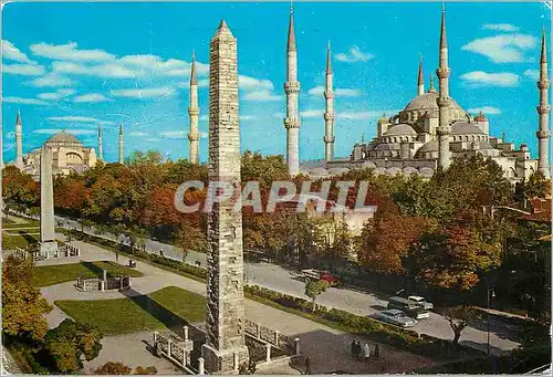 Moderne Karte Istanbul Turkey Hippodrome et la mosquee bleue