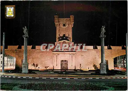 Cartes postales moderne Cadiz Porte de Terre Vue nocturne