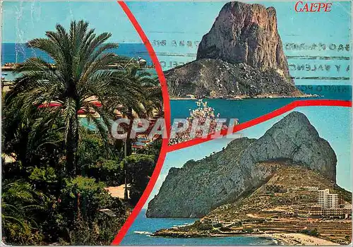 Moderne Karte Calpe (Alicante) Diverses vues du Penon de lfach