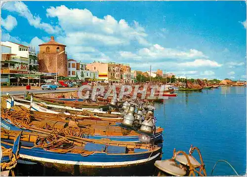 Moderne Karte Cambrils Tarragona Vue partielle Bateaux