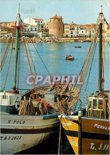 Moderne Karte Cambrils Tarragona Vue partielle Bateaux