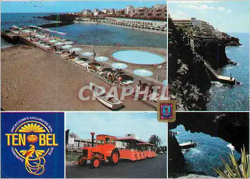 Cartes postales moderne Tenerife Las Galletas Ten-bel-Hotel Park Train Tracteur