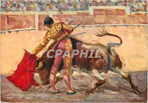 Moderne Karte El Arte De Chamaco Pase Natural Taureau Corrida