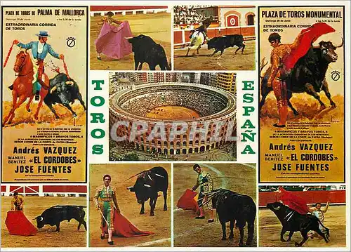 Moderne Karte Toros Taureau Corrida