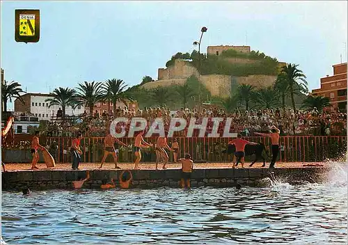 Cartes postales moderne Denia (Alicante) Taureaux dans la mer