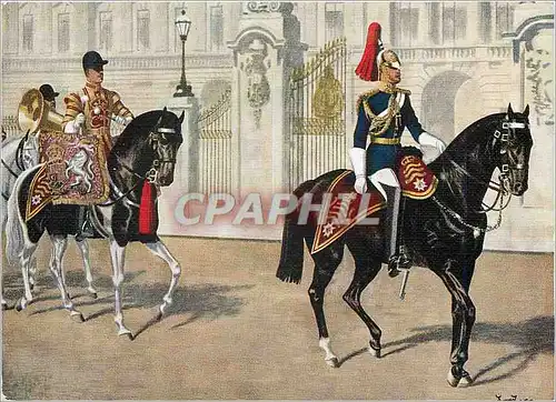 Cartes postales moderne Band of Horse Guards (The blues) Passing Buckingham Place Militaria