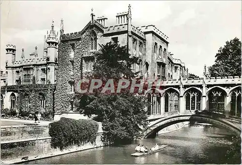 Moderne Karte St John's College and Bridge of Sighs Cambridge