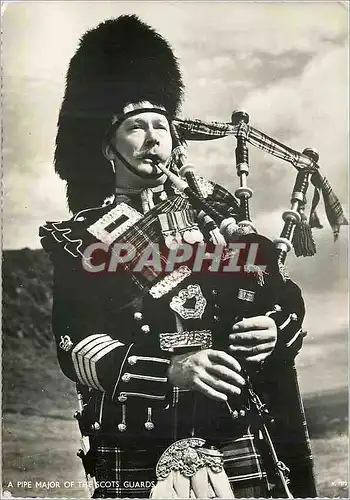 Moderne Karte A pipe Major of The Scots Guards Militaria