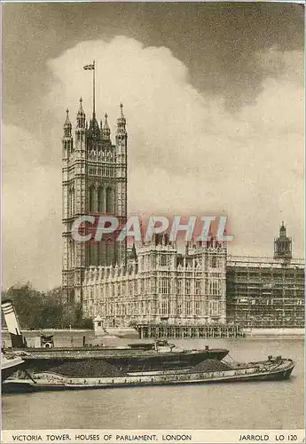 Cartes postales moderne Victoria Tower House of Parliament London Bateau