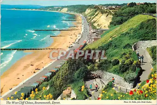 Moderne Karte The West Cliff Chines  Bournemouth Dorset