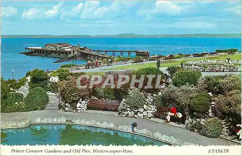 Cartes postales moderne Prince Consort Gardens and Old Pier Weston-super-Mare
