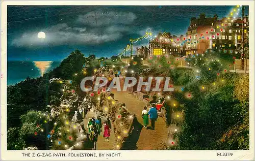 Cartes postales moderne The Zig-Zag Path Forkestone By Night