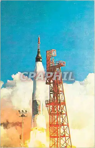 Moderne Karte Launch of the Mercury Atlas vehicle carrying space