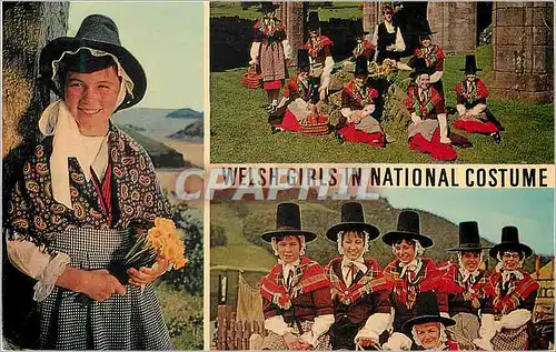 Cartes postales moderne Welsh Girls in National Costume Folklore