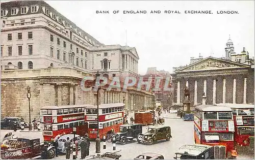 Cartes postales moderne Bank of England and Royal Exchange London Autobus
