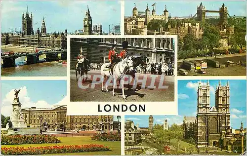 Cartes postales moderne London The Houses of Parliament The Tower and Tower Bridge and Westminster Bridge Buckingham Pal