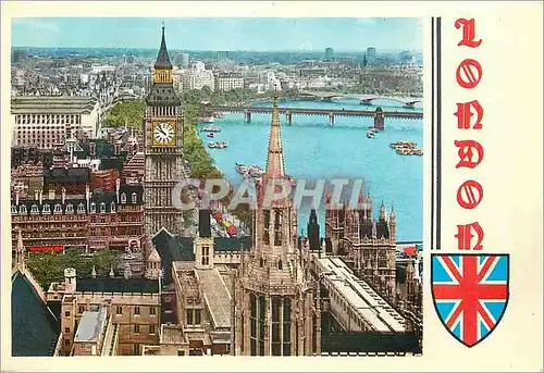Cartes postales moderne Big Ben The Houses of Parliament and the River Thames London