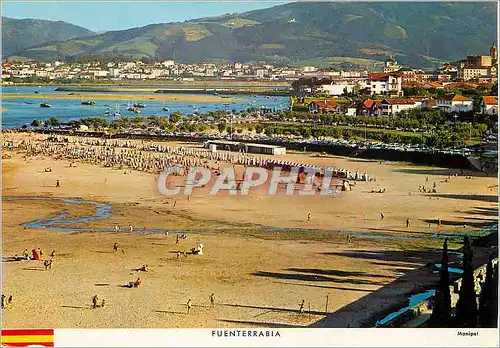 Cartes postales moderne Fuenterrabia La Plage au fond Hendaye