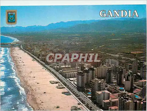 Moderne Karte Gandia Valencia Plage Vue aerienne