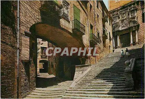 Cartes postales moderne Gerona Palais du Vicomte et facade de Saint Martin