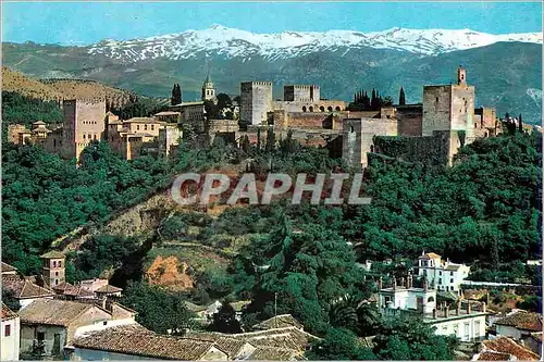 Cartes postales moderne Granada Vue generale de la Alhambra et de la Sierra Nevada