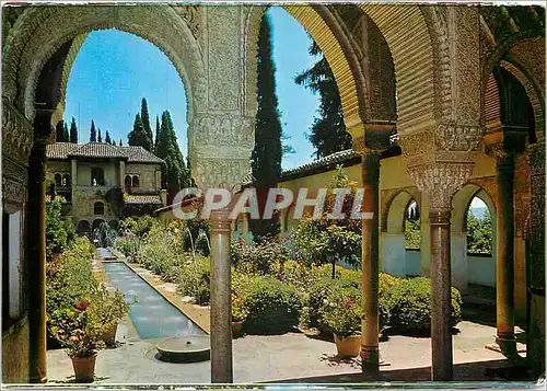 Moderne Karte Granada Generalife Arcades cour de la Rigole