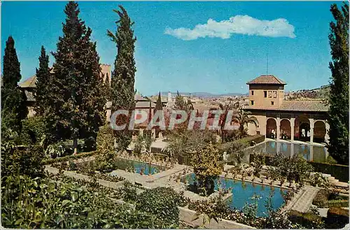 Moderne Karte Granada Alhambra Jardins du Portal et Tour des Dames