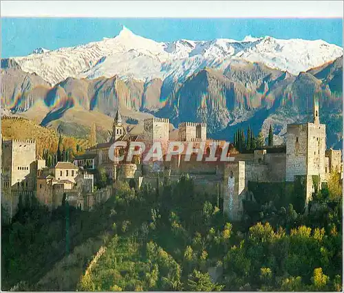 Cartes postales moderne Granada Alhambra Panoramique de l Alhambra et Sierra Nevada