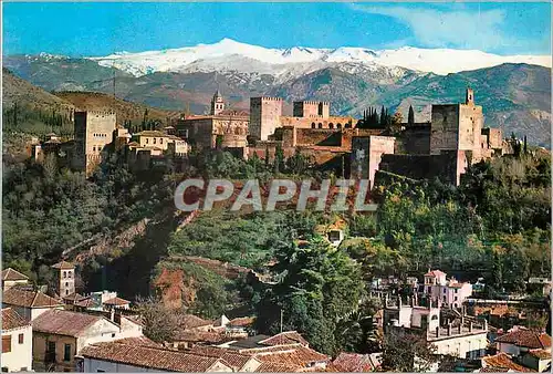 Cartes postales moderne Granada Vue generale de l Alhambra et Sierra Nevada