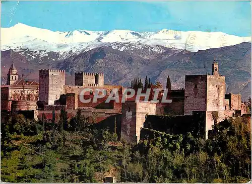 Cartes postales moderne Granada Vue generale de l Alhambra et Sierra Nevada