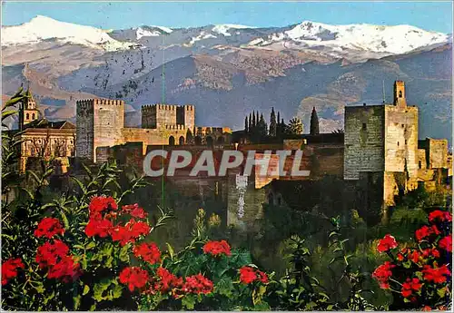 Moderne Karte Granada Vue generale de l Alhambra et Sierra Nevada