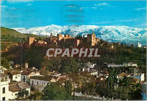 Cartes postales moderne Granada Vista panoramica de la Alhambra con la Sierra Nevada al fondo