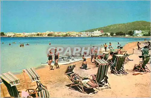 Moderne Karte Ibiza Baleares San Antonio Plage