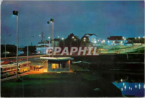 Cartes postales moderne Irun Pont International de Santiago Vue nocturne