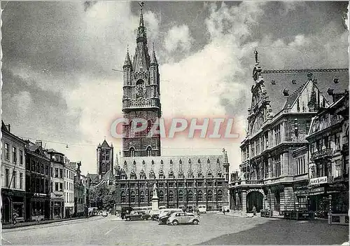 Moderne Karte Gand Place Saint Bavon et Beffroi