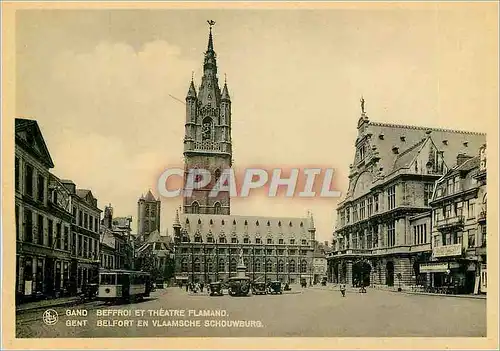 Cartes postales moderne Gand Beffroi et Theatre Flamand