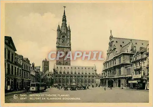 Moderne Karte Gand Beffroi et Theatre Flamand