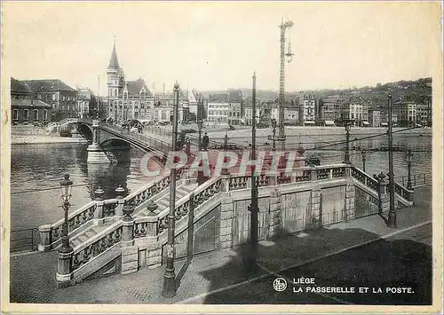 Moderne Karte Liege La Passerelle et la Poste