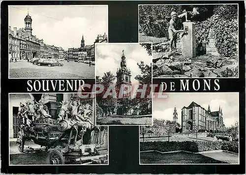 Moderne Karte Souvenir de Mons