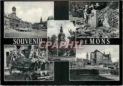 Moderne Karte Souvenir de Mons