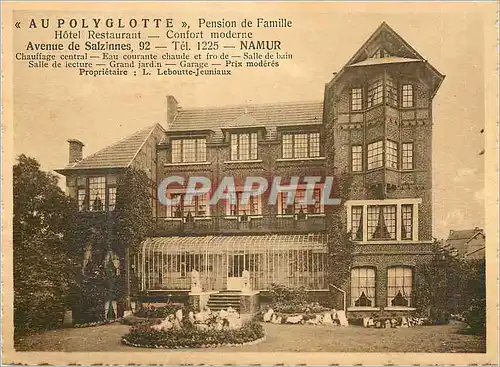 Cartes postales moderne Au Polyglotte Pension de Famille Hotel Restaurant Namur
