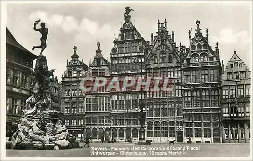 Moderne Karte Anvers Maisons des Corporations Grand Place