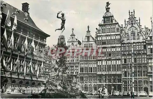 Moderne Karte Anvers Grand Place et Brabo