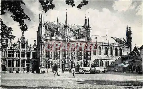Moderne Karte Bruges La Justice de Paix l'Hotel de Ville et Basilique du St Jang